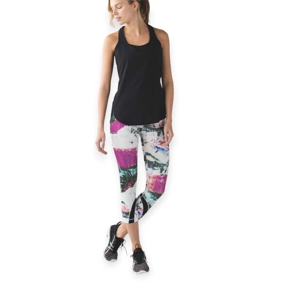Lululemon Run Inspire Crop II All Full-On Luxtreme SIZE 4 Pigment Wave Black - Picture 3 of 11